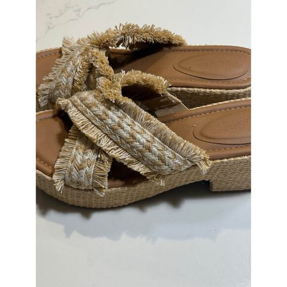 Universal Threads Summer Straw Platform Heels Size 10 - Picture 4 of 7